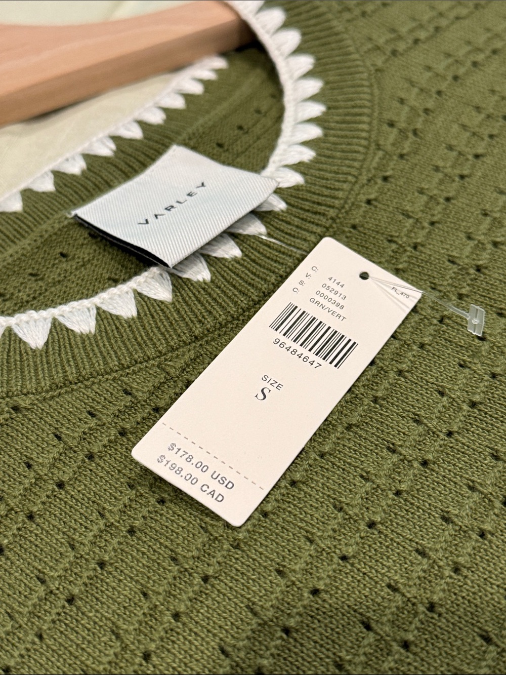 Varley Dwight Tank Knit Dress in Fresh Fern Green with White Trim - Picture 13 of 13